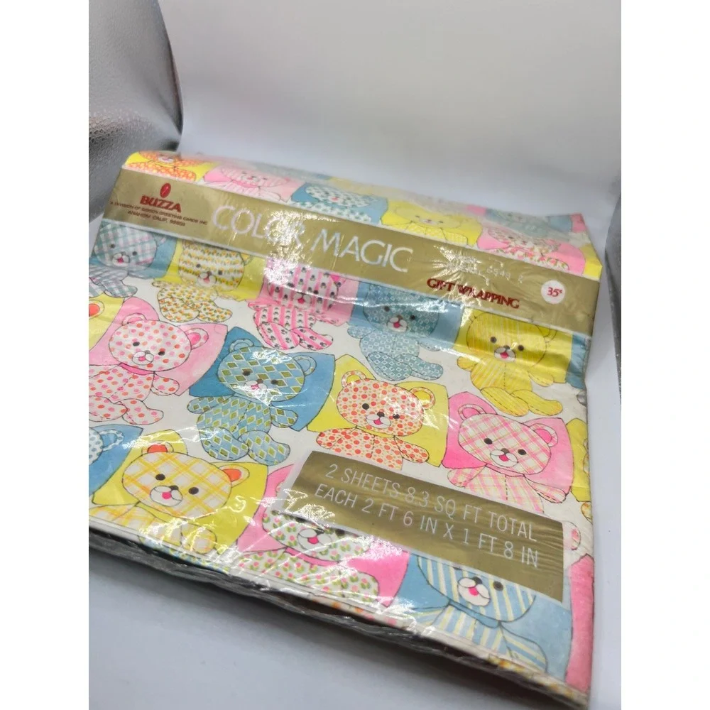 VTG Buzza Color Magic Baby General‎ Gift Wrapped Colorful Teddy Bears Sealed 90s